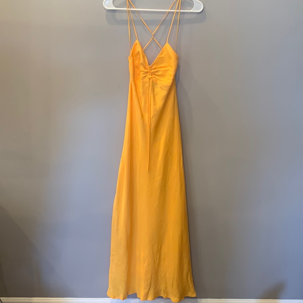 Zara Gold cinch front dress